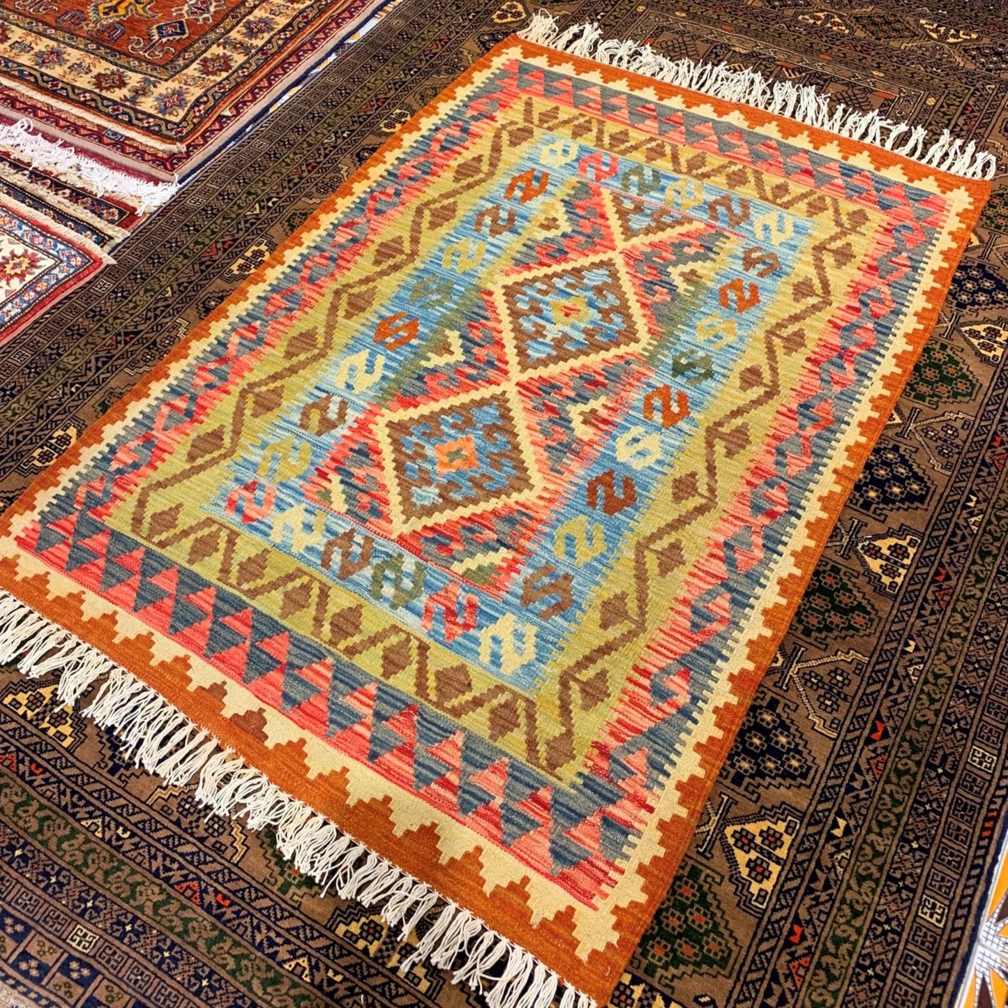 Lime Bohemian Natural Rug