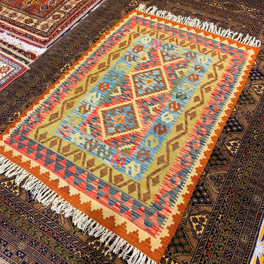 Lime Bohemian Natural Rug