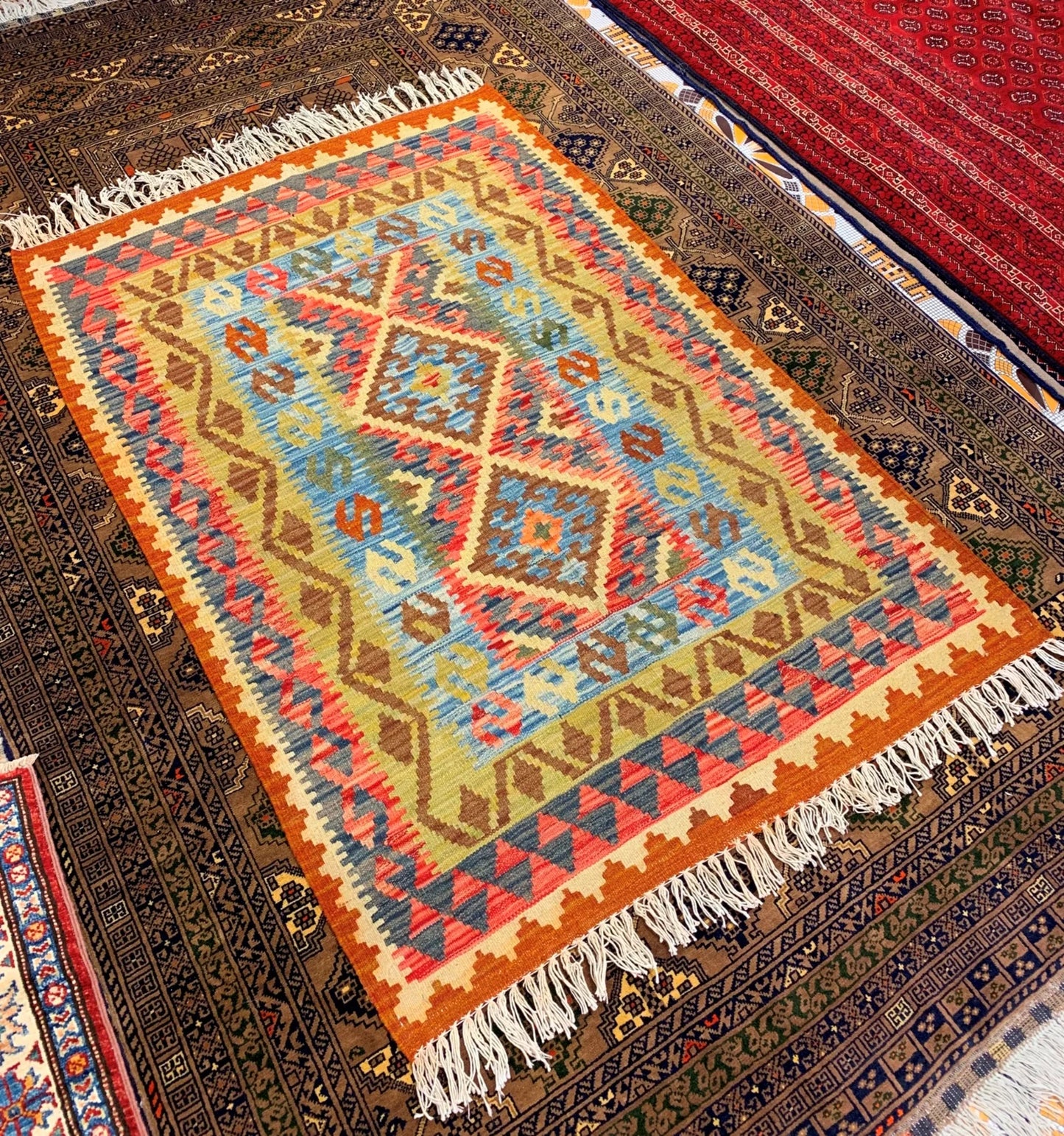 Lime Bohemian Natural Rug