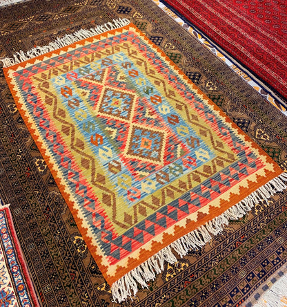 Lime Bohemian Natural Rug