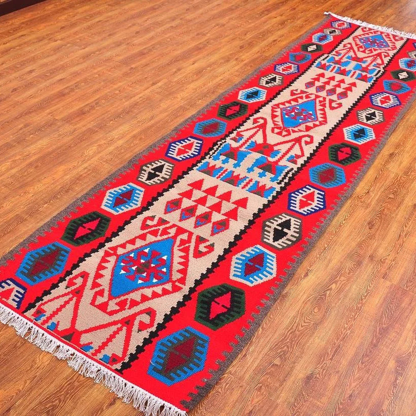 Cherry Moroccan Kilim Rug