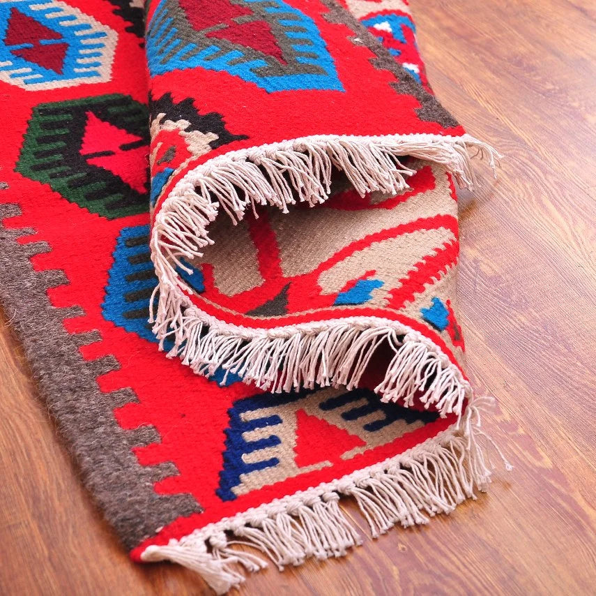 Cherry Moroccan Kilim Rug
