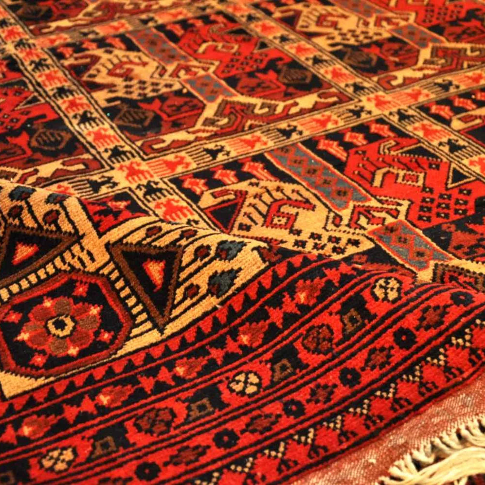 Madder Red Garden Wool Rug