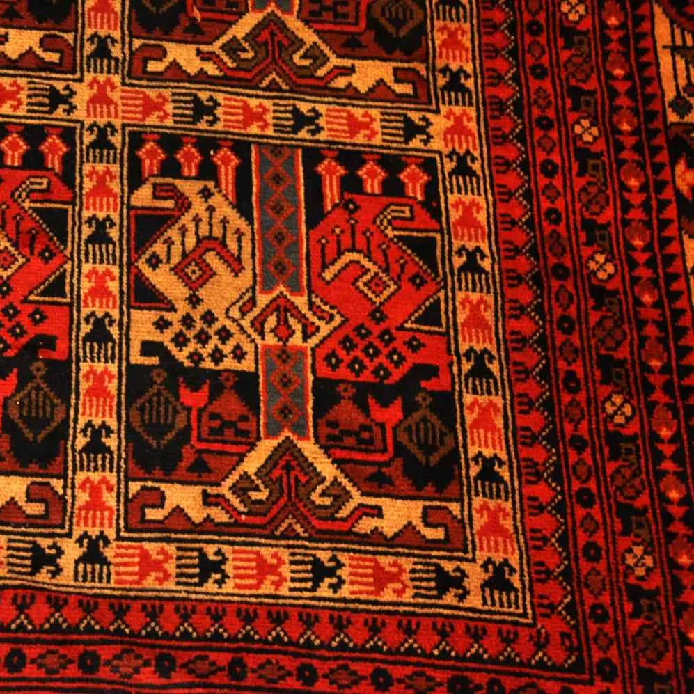 Madder Red Garden Wool Rug