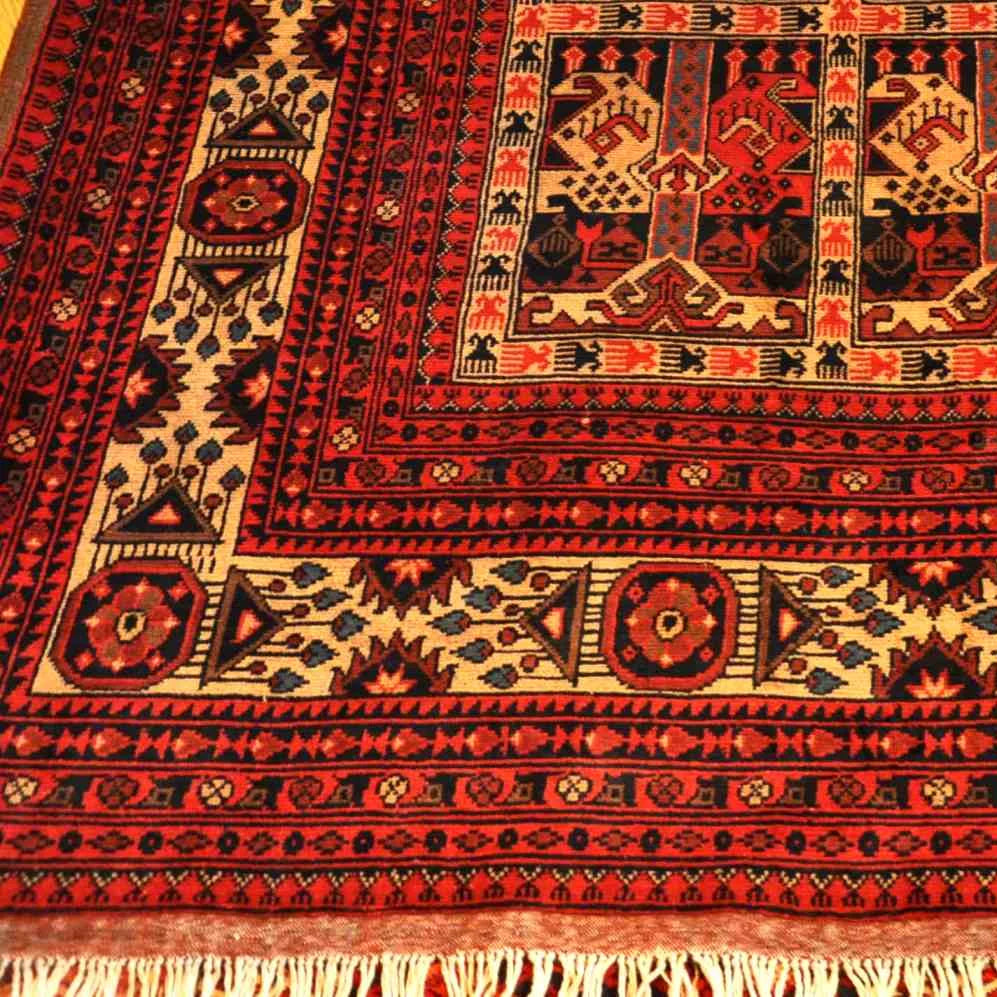 Madder Red Garden Wool Rug