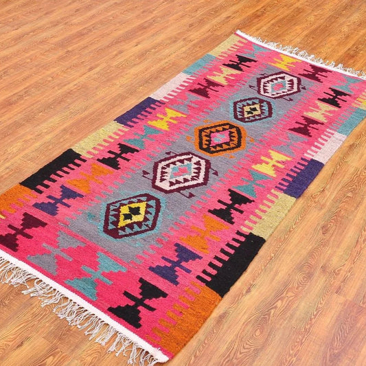 Rainbow Peaks Anatolian Kilim Rug